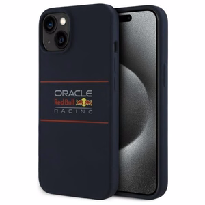 RED BULL dėklas telefonui IPHONE 16 Pro suderinamas su MagSafe RBHMP16L24SIHSRV (Silikoninis horizontalus centrinis logotipas) tamsiai mėlyna
