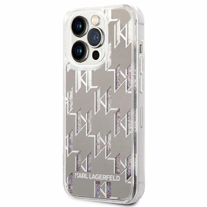 Karl Lagerfeld KLHCP14XLMNMS iPhone 14 Pro Max 6.7 "kietas dėklas sidabrinis / sidabrinis Skystas Blizgesys Monograma