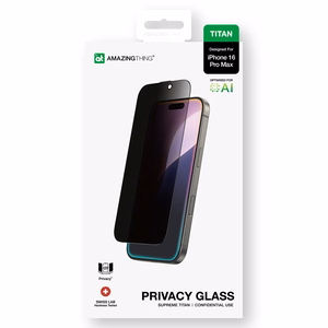 AmazingThing Titan Privacy Glass privatumo grūdintas stiklas iPhone 16 Pro Max