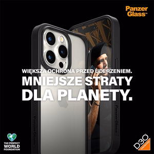 PanzerGlass ClearCase Dėklas telefonui iPhone 15 Pro – karinės klasės sertifikuotas, skaidrus ir juodas
