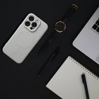 Silikoninis magnetinis dėklas, suderinamas su MagSafe, skirtas Samsung S26 Ultra, pilkas titano spalvos