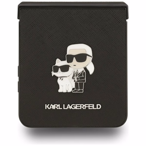 KARL LAGERFELD dėklas telefonui SAMSUNG Z Flip7 KLHCZF7SAPKCNPK (Saffiano KC PIN) juodas