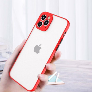 Milky Case silikoninis lankstus permatomas dėklas telefonui Samsung Galaxy A22 4G raudonas