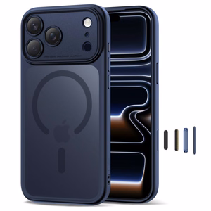 Tech-Protect Magpeak Magsafe CC dėklas telefonui iPhone 17 Pro - matinės tamsiai mėlynos spalvos
