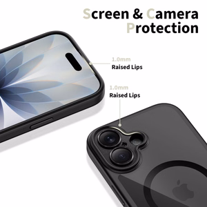"Tech-Protect Magpeak Magsafe CC" dėklas "iPhone 17" - skaidrus, juodas