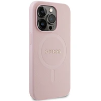 Guess GUHMP13XPSAHMCP dėklas telefonui iPhone 13 Pro Max - rožinis Saffiano Magnetinis