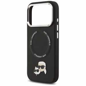 Karl Lagerfeld Karl & Choupette Pins MagSafe dėklas telefonui iPhone 17 Pro Max - juodas