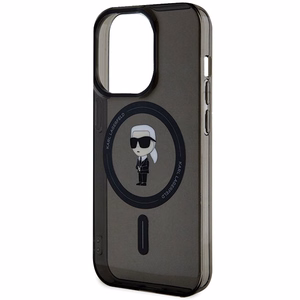 Karl Lagerfeld IML Ikonik Magnetinis dėklas telefonui iPhone 15 Pro - juodas
