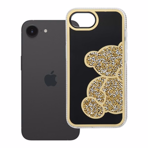 TEDDY BEAR dėklas telefonui IPHONE 16e (SE 4 2025) auksinis