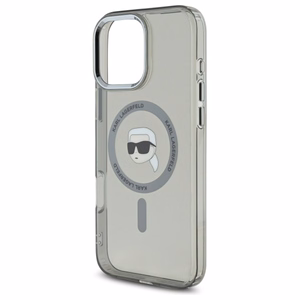 Karl Lagerfeld IML Metalinis Karl Head Magnetinis dėklas telefonui iPhone 16 Pro - juodas