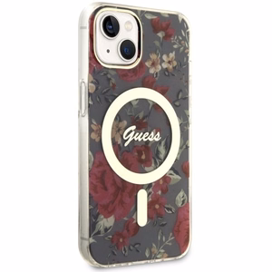 Guess GUHMP14MHCFWSA iPhone 14 Plus 6.7" žalias/chaki kietas dėklas Gėlė Magnetinis