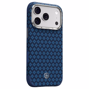 Mėlynas „Benks Magnetic Armor Grid Edge X9“ kevlaro dėklas su metaliniu rėmeliu (C.K.FL.AP.BE.X073), skirtas iPhone 18 Pro Max / iPhone 17 Pro Max