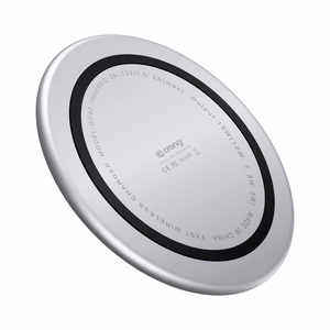 Crong PowerSpot Qi 15 W USB-C belaidis įkroviklis su grūdinto stiklo danga, sidabro spalvos ir baltas