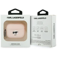 Karl Lagerfeld Silicone Chaupette Head 3D Case for AirPods Pro 3 - Pink