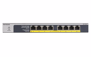 NETGEAR GS108LP Ne-valdomas Gigabit Ethernet (10/100/1000) Maitinimas per Eternetą (PoE) 1U Juoda, Pilka