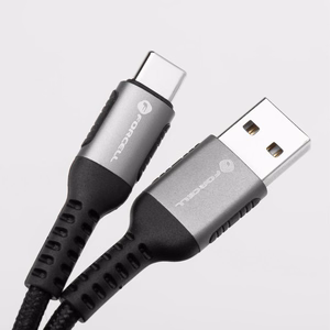 Kabelis FORCELL F-ENERGY C256 USB A į Type-C QC4.0 3A 66W Cafule 0,5 m juodas