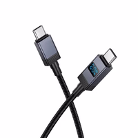 Kabelis USB C į USB C Hoco 3A 60W su ekranu 1 m X118 juodas