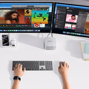 "Orico MiniLink 9-in-1" doko stotis su M.2 SSD kietojo disko įkrova - sidabrinė
