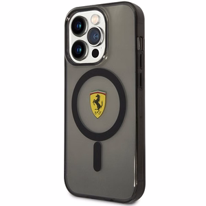 Ferrari FEHMP14LUKK iPhone 14 Pro 6.1" juodas/juodas kietas dėklas Translucent Magnetinis