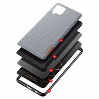 Dux Ducis Fino dėklas padengtas nailono medžiaga Samsung Galaxy A42 5G pilkas