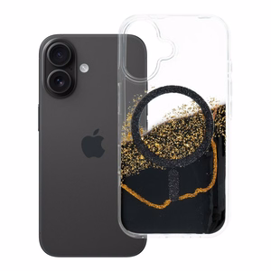 Su MagSafe suderinamas Golden dėklas iPhone 16, juodas