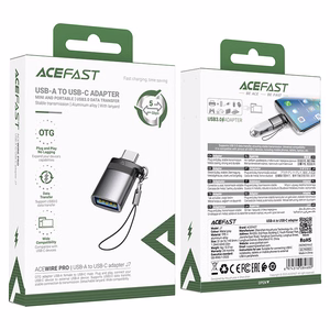 Acefast J7 USB-A - USB-C adapteris - pilkas