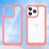 Outer Space dėklas iPhone 14 Pro Max kietas dangtelis su geliniu rėmeliu raudona