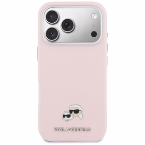 Karl Lagerfeld dėklas, skirtas iPhone 17 Pro Max 6,9", HC MAGSAFE PU FW su K&C galvos ženkliuku, rožinis