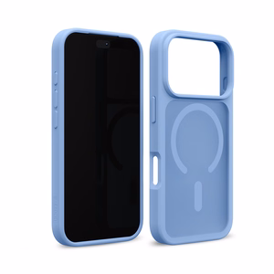 Mėlynas „Crong Hybrid Matte Magnetic“ dėklas su „MagSafe“, skirtas „Apple iPhone 18 Pro Max“ ir „iPhone 17 Pro Max“