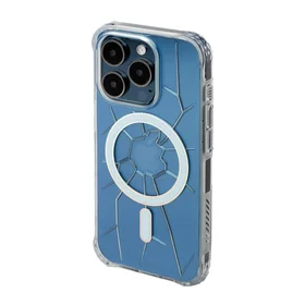 Magnetinis Kingxbar PQY Crack Series silikoninis dėklas telefonui iPhone 15 Pro - skaidrus