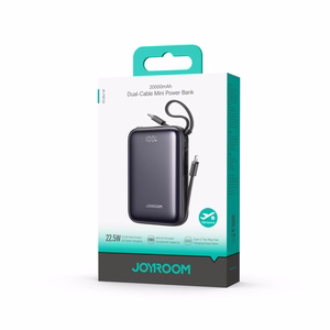 Joyroom JR-PBF29 20000mAh 22.5W išorinė baterija su dvigubu laidu juoda