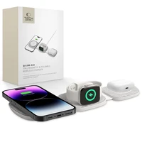 Tech-Protect QI15W-A32 3 viename indukcinis įkroviklis su MagSafe išmaniesiems telefonams / Apple Watch / AirPods - pilkas