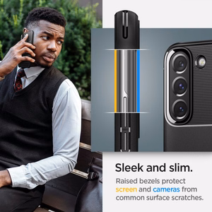 Spigen Rugged Armor dėklas telefonui Samsung Galaxy S22 - Matinis juodas