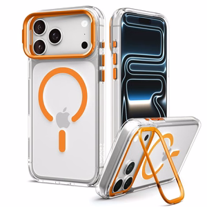Spigen Ultra Hybrid Optik S MagSafe dėklas iPhone 18 Pro / 17 Pro, skaidrus oranžinis