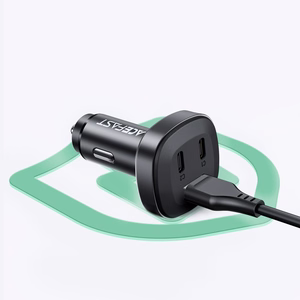 Acefast automobilinis įkroviklis 66W 2x USB Type C / USB, PPS, Power Delivery, Quick Charge 4.0, AFC, FCP, SCP juodas (B3 juodas)