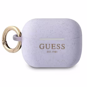 Guess GUAPSGGEU AirPods Pro dėklas violetinė/violetinė Silikonas Blizgučiai