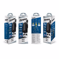 Energizer Ultimate - Multiplug EU / UK / US GaN USB-C & USB-A 65W PD mains įkroviklis + USB-C laidas (juodas)
