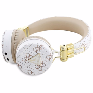 Guess Bluetooth ENC GUBH70E4PTMH ant ausų ausinės baltos 4G trikampė apvalios formos