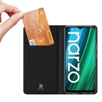 Dux Ducis Skin Pro dėklas telefonui su atvartu Realme Narzo 50A, juodas