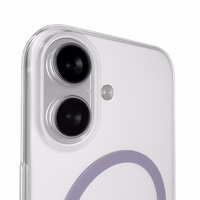 Puro Lite Mag TPU+PC dėklas telefonui, suderinamas su MagSafe, skirtas iPhone 17 – permatomas su rožiniu žiedu