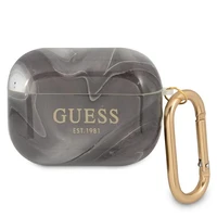 Guess GUAPUNMK AirPods Pro dėklas juodas/juodas Marble kolekcija