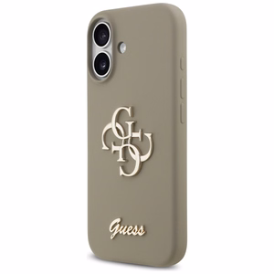 Guess Silikoninis didelis 4G užrašas dėklas iPhone 17 - rudas
