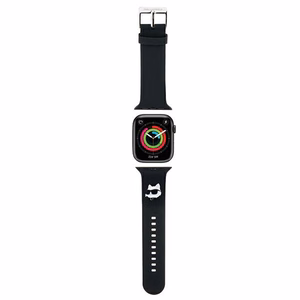 Karl Lagerfeld 3D Rubber Choupette Heads dirželis juodas skirtas Apple Watch 38/40/41mm
