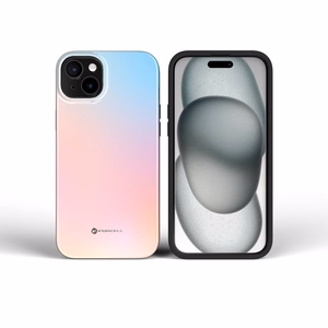 FORCELL F-PROTECT Mirage, karinio standarto išbandytas magnetinis dėklas telefonui IPHONE 16 PRO MAX, rausvai mėlynas