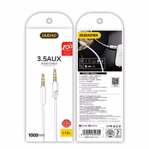 Audio adapteris Dudao L12S 3,5mm į 3,5mm (p-p) baltas