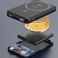 Išorinė baterija Dudao K14S+ 10000mAh 20W USB-A / USB-C / Magnetinis su stovu - juoda