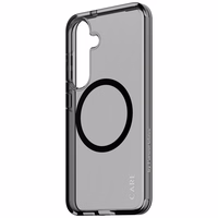 CARE by PanzerGlass Flagmanas Urban Combat juodas QI dėklas telefonui Samsung Galaxy S25 - Pusiau permatomas dūminis