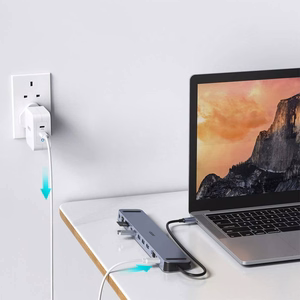 Choetech USB-C šakotuvas 11in1 100W PD pilkas (HUB-M20)