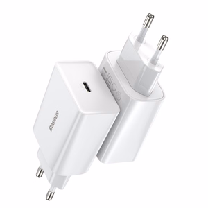 Baseus Speed Mini greitas įkroviklis, USB-C, PD, 3A, 20W (baltas)