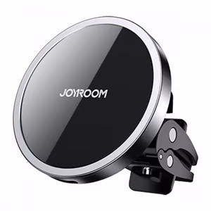 Беспроводное автомобильное зарядное устройство+держатель Joyroom (JR-ZS240) магнитный (MagSafe 15W) для решётки вентиляции чёрный